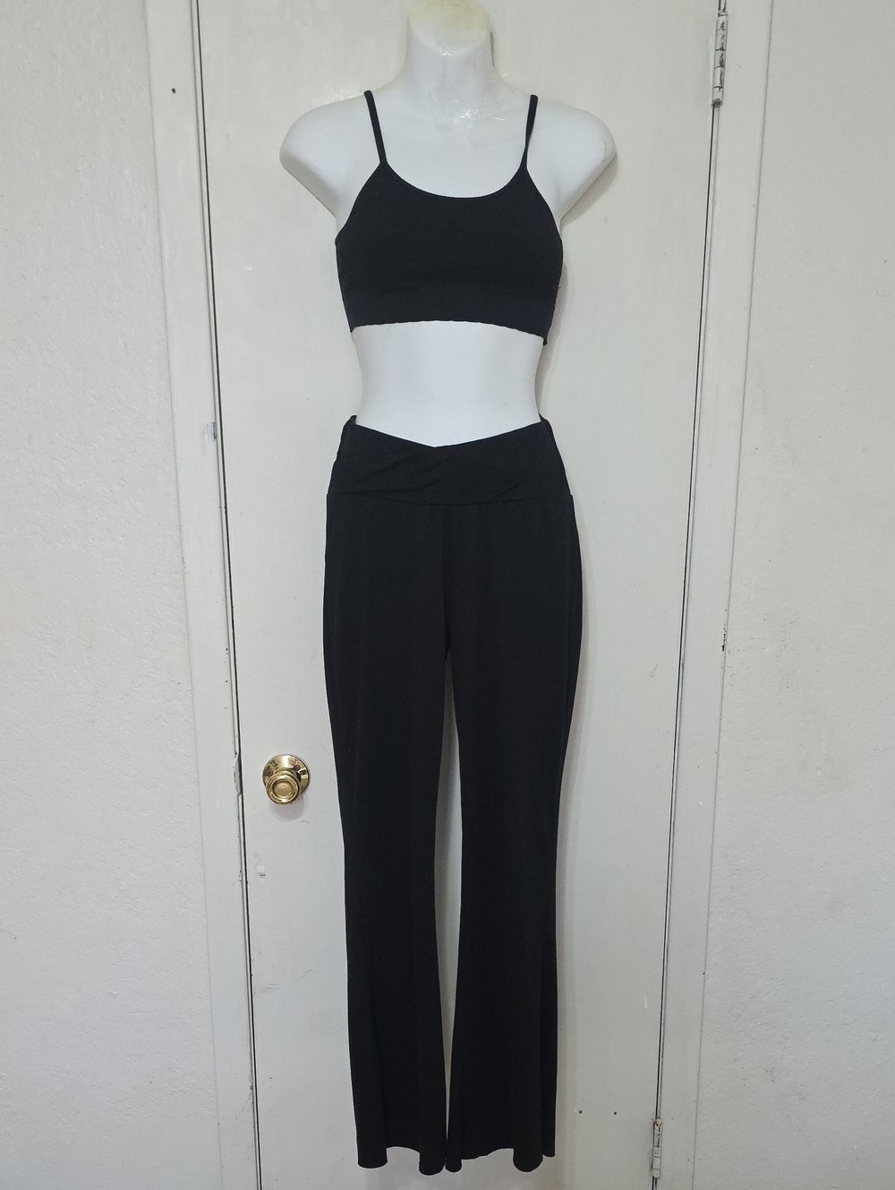 Black Flared Wide Leg Yoga Pants Leggings